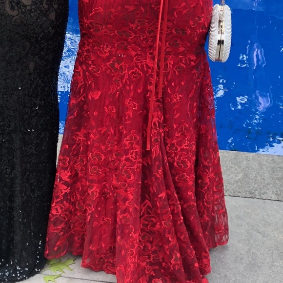 Stunning red lace with sparkle prom dress! - Picture 13 of 14